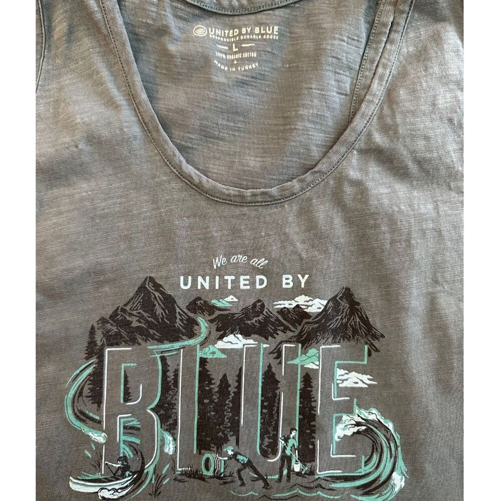 United by Blue Blue Racerback Tank Top Organic Cotton Large - Picture 3 of 4